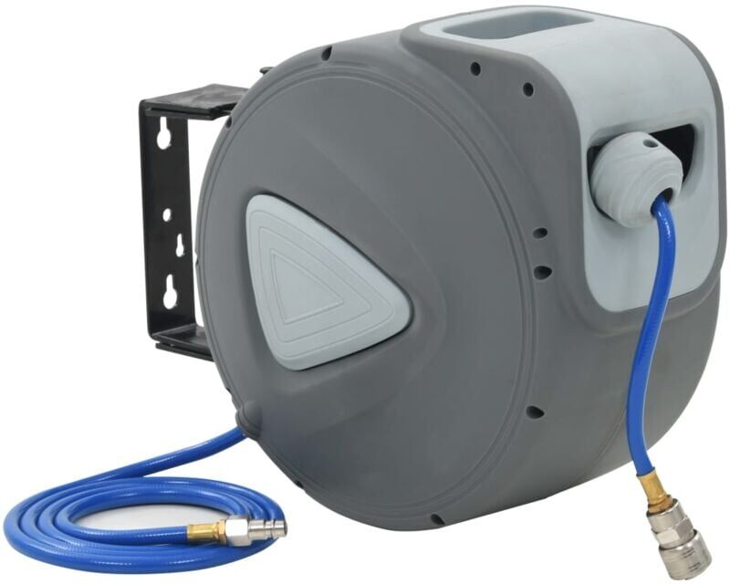 VIDAXL Carrete de Manguera de Aire Automático 1/4' - Grigio - Vidaxl VIDAXL Carrete de Manguera de Aire Automático 1/4' - Grigio - Vidaxl
