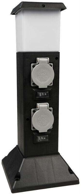 HEITRONIC Toma externa, 2 vías, detector de movimiento, IP44, iluminación LED HEITRONIC Toma externa, 2 vías, detector de movimiento, IP44, iluminación LED