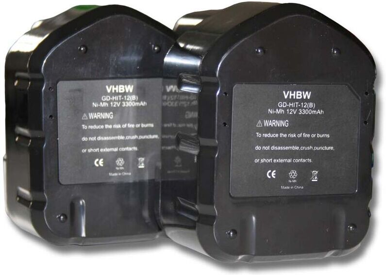 VHBW 2x Ni-MH batería 3300mAh (12V) para herramientas FWH 12DC2, FWH 12DC3, VHBW 2x Ni-MH batería 3300mAh (12V) para herramientas FWH 12DC2, FWH 12DC3,