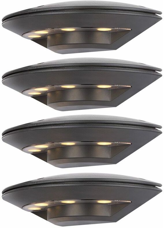 ETC-SHOP 4x LED lámparas de pared de área al aire libre de lujo balcón ALU ETC-SHOP 4x LED lámparas de pared de área al aire libre de lujo balcón ALU