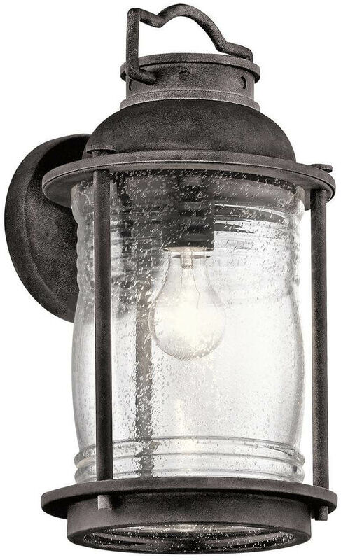 02-ELSTEAD Aplique de exterior Ashland Bay, zinc, vidrio, modelo grande 02-ELSTEAD Aplique de exterior Ashland Bay, zinc, vidrio, modelo grande