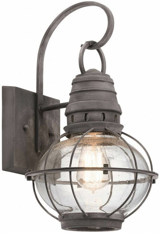 02-ELSTEAD Aplique de exterior Bridge Point, zinc, vidrio, modelo mediano 02-ELSTEAD Aplique de exterior Bridge Point, zinc, vidrio, modelo mediano
