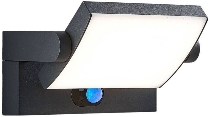 LINDBY Aplique de exterior LED solar Sherin con sensor LINDBY Aplique de exterior LED solar Sherin con sensor