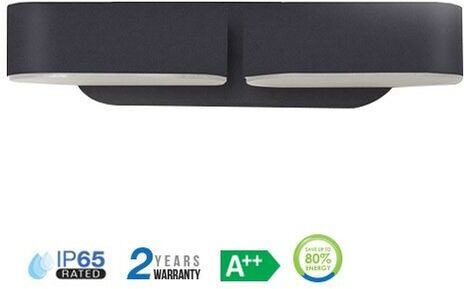 V-tac - Aplique LED de pared Serie Rotable Double 12W 350° IP65 Color V-tac - Aplique LED de pared Serie Rotable Double 12W 350° IP65 Color