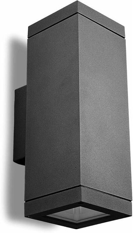 05-LEDS C4 Lámpara de pared Afrodita E27, aluminio y vidrio, gris urbano 05-LEDS C4 Lámpara de pared Afrodita E27, aluminio y vidrio, gris urbano