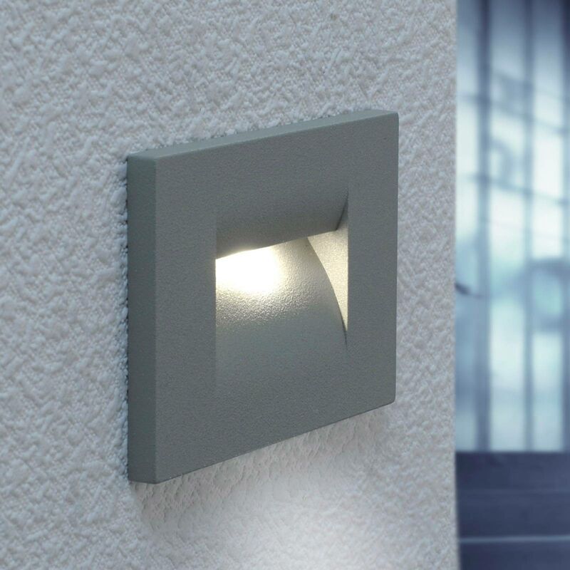 LUCANDE Aplique LED empotrable Nevin gris plata LUCANDE Aplique LED empotrable Nevin gris plata
