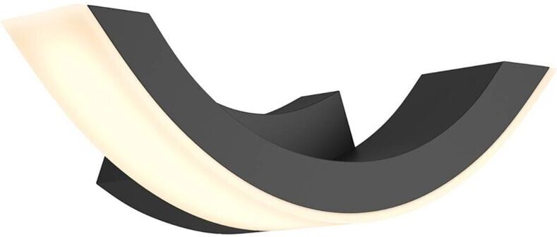 LUCANDE Aplique LED para exteriores Half de color grafito LUCANDE Aplique LED para exteriores Half de color grafito