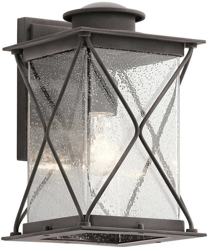 02-ELSTEAD Argyle, zinc, aplique de vidrio para exteriores, modelo mediano 02-ELSTEAD Argyle, zinc, aplique de vidrio para exteriores, modelo mediano