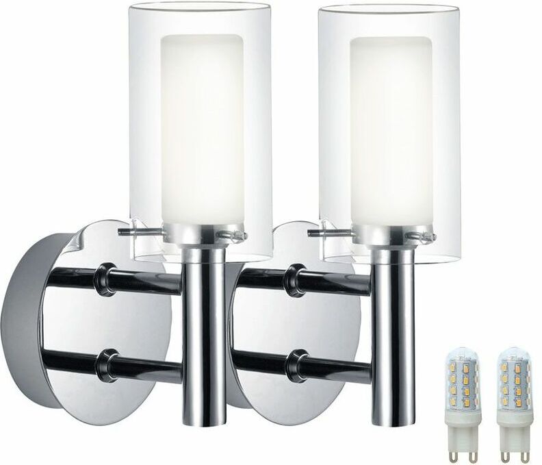 ETC-SHOP Conjunto de 2 apliques de iluminación externa cristal luz Set ETC-SHOP Conjunto de 2 apliques de iluminación externa cristal luz Set