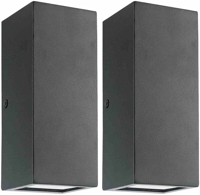 ETC-SHOP Conjunto de 2 focos de pared LED al aire libre terrazas balcón UP DOWN ETC-SHOP Conjunto de 2 focos de pared LED al aire libre terrazas balcón UP DOWN