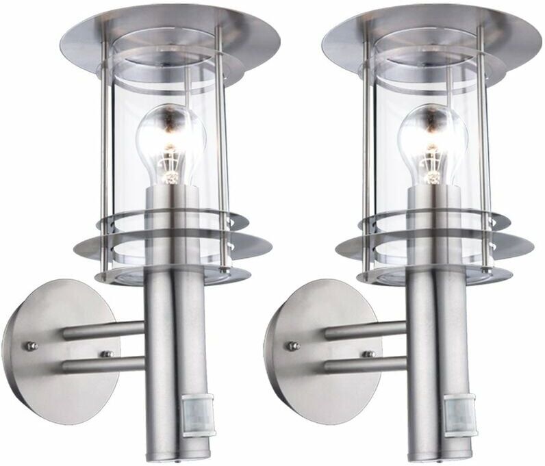 ETC-SHOP Conjunto de 2 lámparas de pared al aire libre, detector de movimiento ETC-SHOP Conjunto de 2 lámparas de pared al aire libre, detector de movimiento