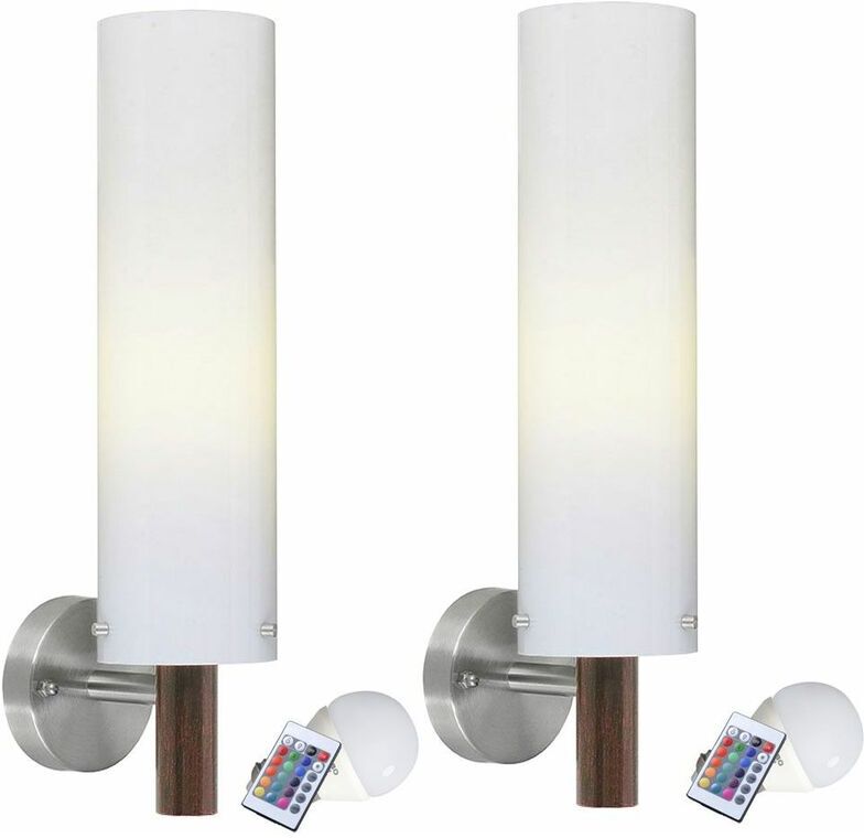 ETC-SHOP Conjunto de 2 luminarias al aire libre cambio de color apliques de ETC-SHOP Conjunto de 2 luminarias al aire libre cambio de color apliques de