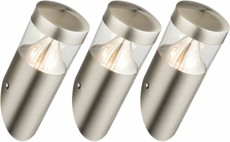 ETC-SHOP Conjunto de 3 luces de pared LED al aire libre de acero inoxidable ETC-SHOP Conjunto de 3 luces de pared LED al aire libre de acero inoxidable