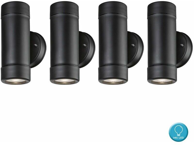 ETC-SHOP Conjunto de 4 LED de pared al aire libre UP Down Lamps Parcelas ETC-SHOP Conjunto de 4 LED de pared al aire libre UP Down Lamps Parcelas