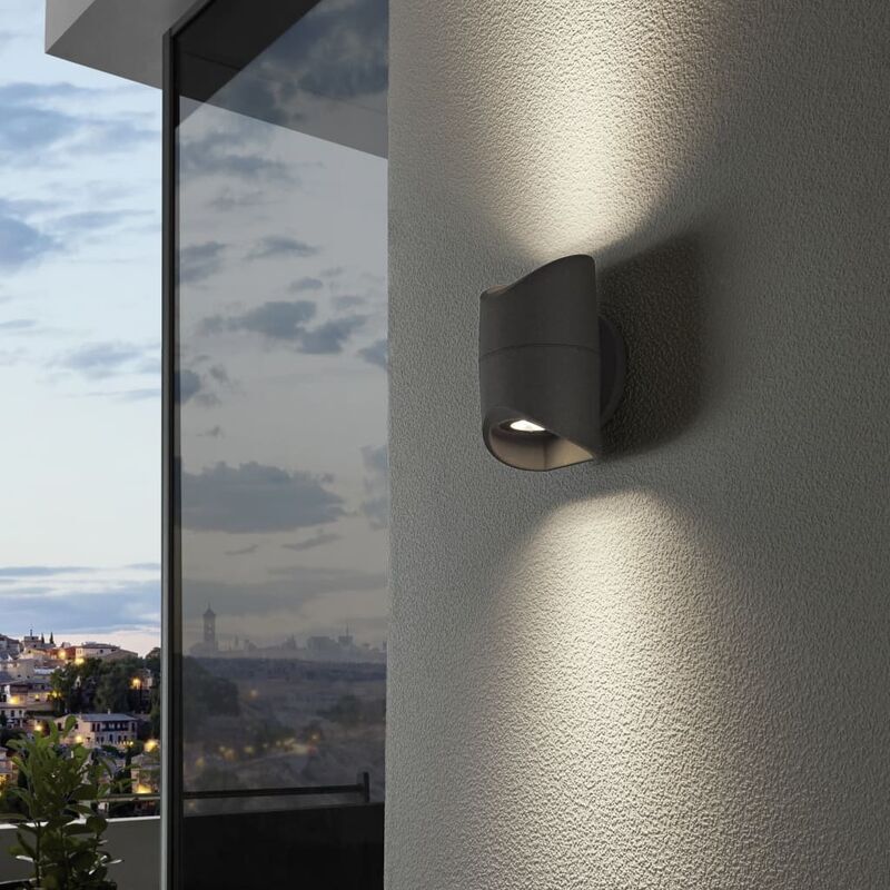 EGLO Lámpara LED de pared para jardín Abrantes gris antracita 2x6W - Eglo EGLO Lámpara LED de pared para jardín Abrantes gris antracita 2x6W - Eglo
