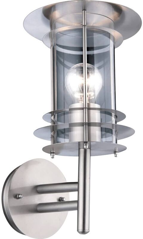 GLOBO Lámpara de pared exterior MIAMI acero inoxidable plateada 3151 GLOBO Lámpara de pared exterior MIAMI acero inoxidable plateada 3151