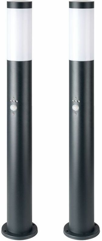 ETC-SHOP Juego de 2 lámparas LED de pie para jardín, detectores de movimiento, ETC-SHOP Juego de 2 lámparas LED de pie para jardín, detectores de movimiento,