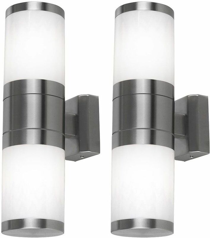 ETC-SHOP Juego de 2 luces de pared para exteriores RGB LED Up Down regulables ETC-SHOP Juego de 2 luces de pared para exteriores RGB LED Up Down regulables