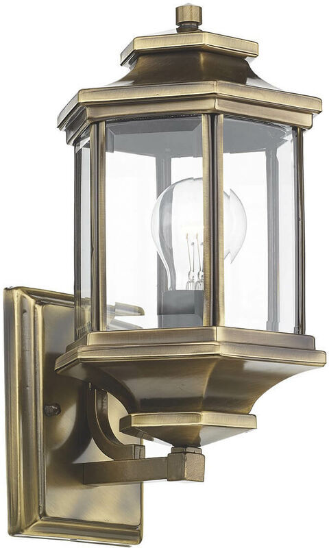 10-DAR LIGHTING Ladbroke aplique de latón antiguo y vidrio biselado con 1 luz 10-DAR LIGHTING Ladbroke aplique de latón antiguo y vidrio biselado con 1 luz