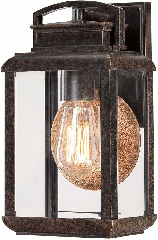 02-ELSTEAD Lámpara de pared Byron, bronce y vidrio, pequeña 02-ELSTEAD Lámpara de pared Byron, bronce y vidrio, pequeña