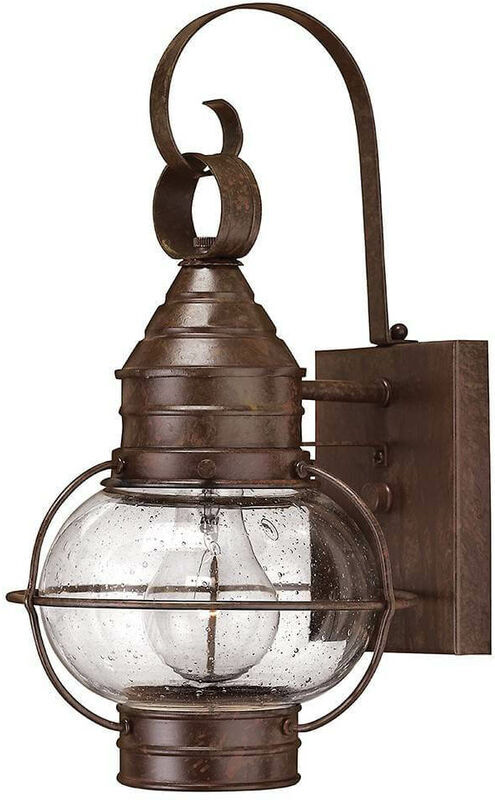 02-ELSTEAD Lámpara de pared Cape Cod, bronce y vidrio, pequeña 02-ELSTEAD Lámpara de pared Cape Cod, bronce y vidrio, pequeña
