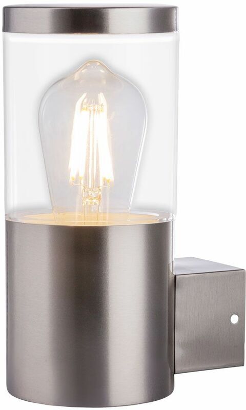 ETC-SHOP Lámpara de pared de acero inoxidable, lámpara de jardín con control ETC-SHOP Lámpara de pared de acero inoxidable, lámpara de jardín con control