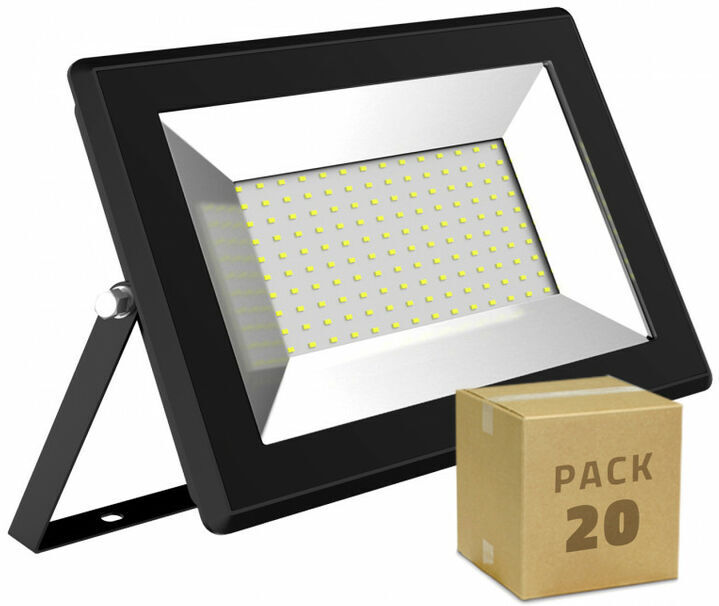 EFECTOLED Pack Foco Proyector LED Solid 100W (20 un) Blanco Frío 6000K . - Blanco