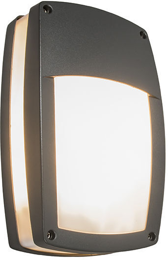 QAZQA Moderno Aplique moderno gris oscuro IP54 - GLOW Recta 1 Aluminio QAZQA Moderno Aplique moderno gris oscuro IP54 - GLOW Recta 1 Aluminio