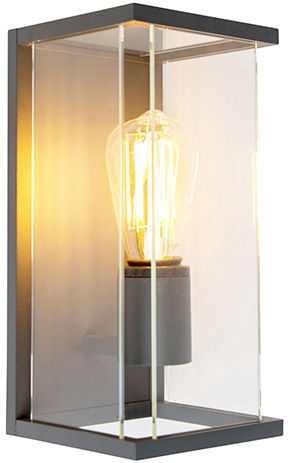 QAZQA Moderno Aplique moderno gris oscuro IP54 - ZAANDAM Aluminio /Vidrio QAZQA Moderno Aplique moderno gris oscuro IP54 - ZAANDAM Aluminio /Vidrio