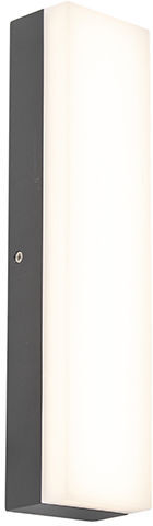 QAZQA Moderno Aplique moderno rectangular IP65 LED - OPACUS Aluminio QAZQA Moderno Aplique moderno rectangular IP65 LED - OPACUS Aluminio