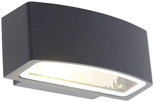 QAZQA Moderno Aplique moderno grafito 14.3 cm IP44 - LATINA Aluminio QAZQA Moderno Aplique moderno grafito 14.3 cm IP44 - LATINA Aluminio