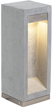 QAZQA Moderno Baliza moderna gris 40cm IP55- SNEEZY Piedra/cemento QAZQA Moderno Baliza moderna gris 40cm IP55- SNEEZY Piedra/cemento