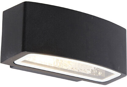 QAZQA Moderno Moderne buitenwandlamp zwart IP44 - Latina Acero QAZQA Moderno Moderne buitenwandlamp zwart IP44 - Latina Acero