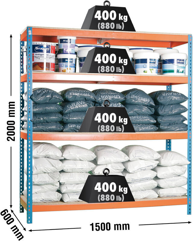 SIMONRACK ESTANTERIA MEDIA CARGA ECOFORTE 1506-4 CHIPBOARD AZUL/NARANJA SIMONRACK ESTANTERIA MEDIA CARGA ECOFORTE 1506-4 CHIPBOARD AZUL/NARANJA