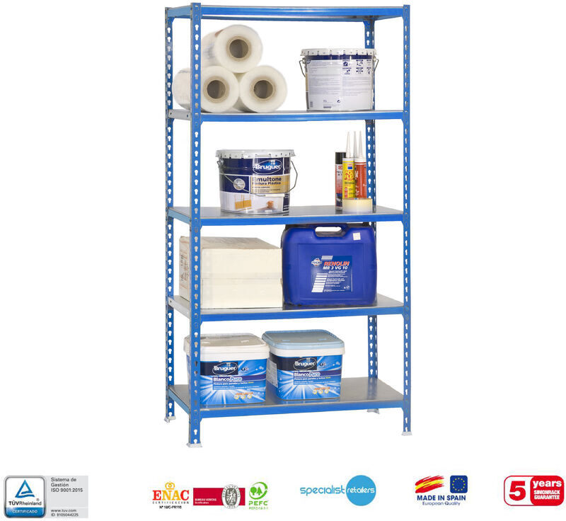 SIMONRACK ESTANTERIA METALICA SIN TORNILLOS SIMONCLICK SUPERPLUS 5/400 AZUL/GALVA SIMONRACK ESTANTERIA METALICA SIN TORNILLOS SIMONCLICK SUPERPLUS 5/400 AZUL/GALVA