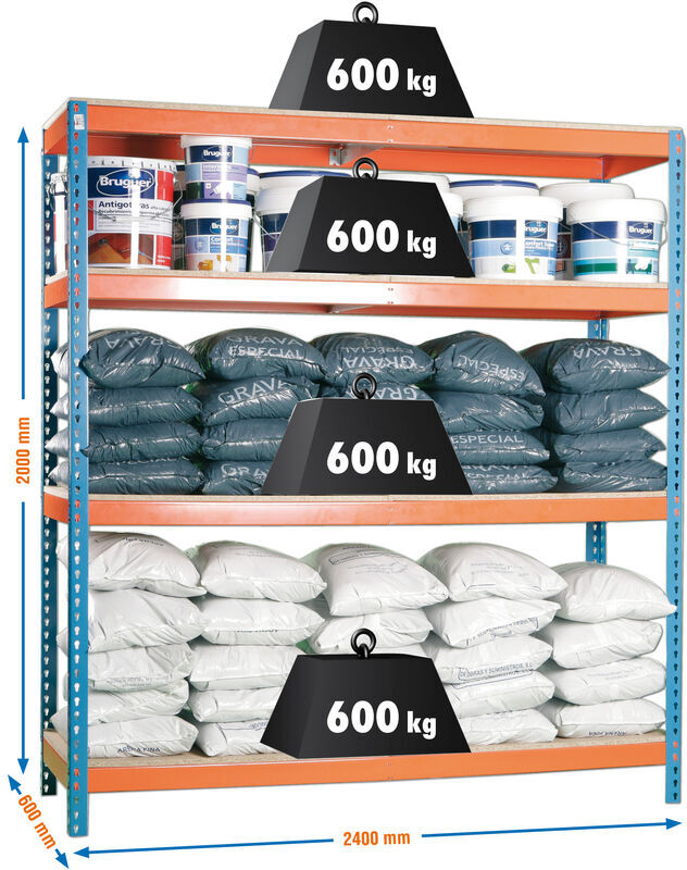 SIMONRACK ESTANTERIA MEDIA CARGA SIMONFORTE 2406-4 CON AGLOMERADO SIMONRACK ESTANTERIA MEDIA CARGA SIMONFORTE 2406-4 CON AGLOMERADO