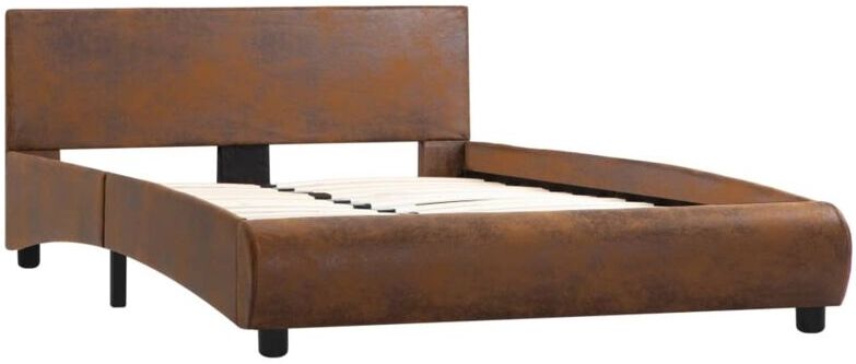 VIDAXL Estructura de cama de cuero sintético marrón 140x200 cm - Marrone VIDAXL Estructura de cama de cuero sintético marrón 140x200 cm - Marrone