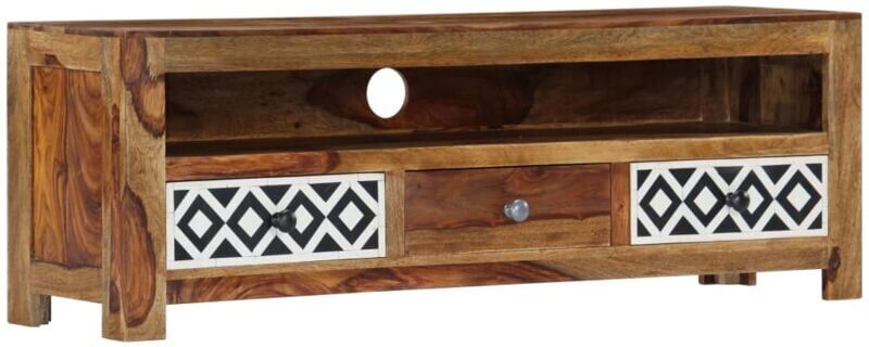 vidaXL Mueble para TV madera maciza de sheesham 120x30x40 cm - Marrone vidaXL Mueble para TV madera maciza de sheesham 120x30x40 cm - Marrone