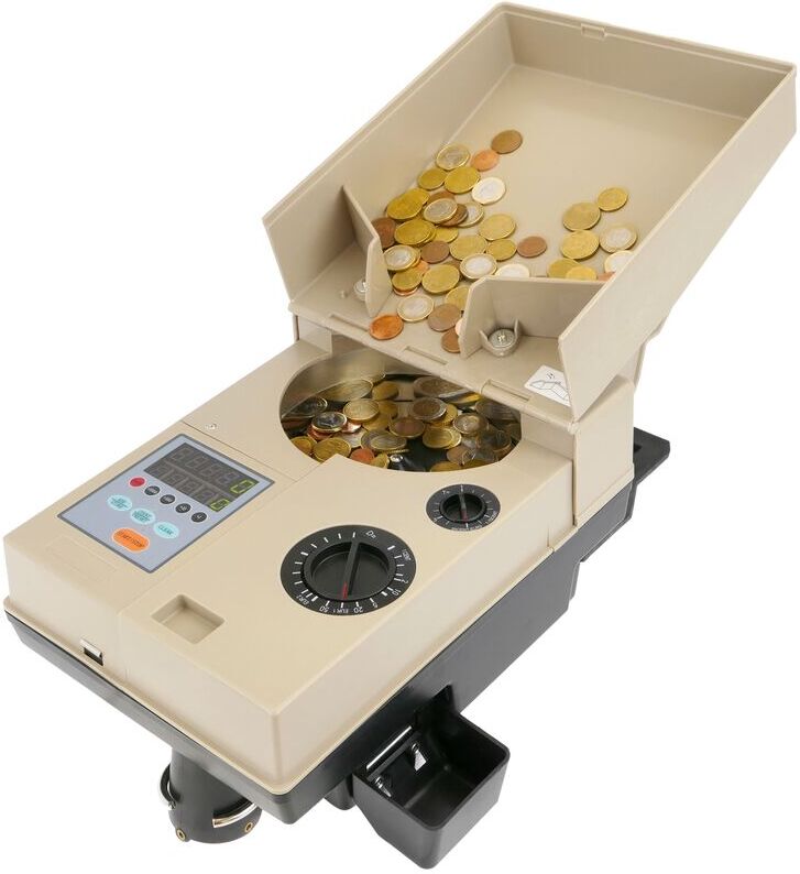 PRIMEMATIK Contador de monedas portátil con clasificador de Euros 2000 monedas por PRIMEMATIK Contador de monedas portátil con clasificador de Euros 2000 monedas por