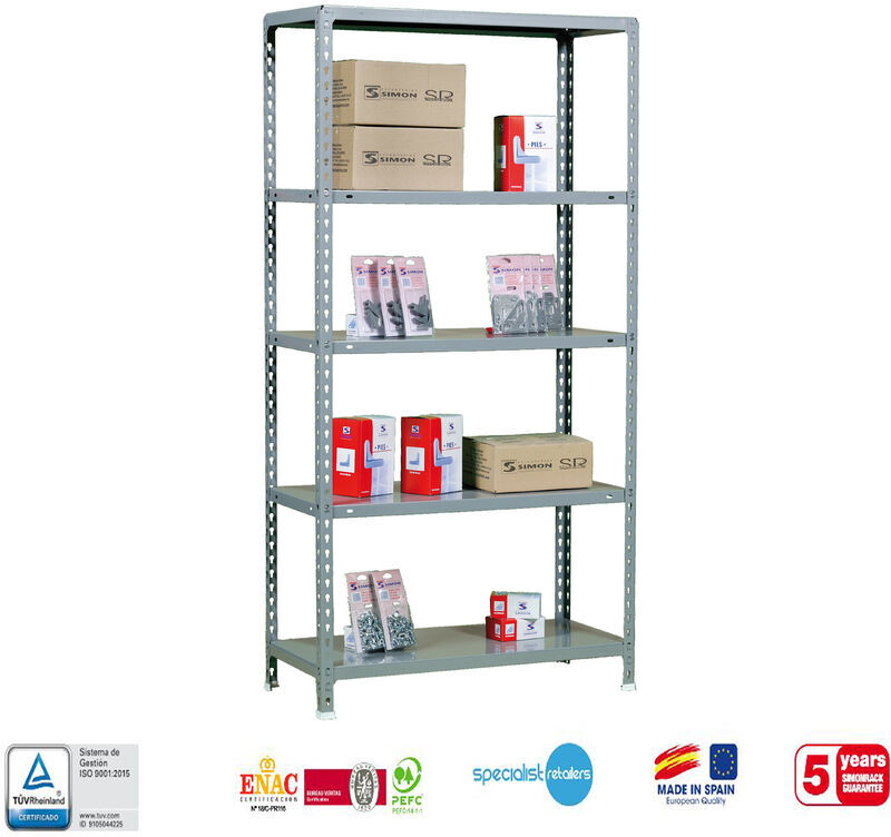 SIMONRACK ESTANTERIA METALICA SIN TORNILLOS ECOCLICK 5/400 GRIS 1800x900x400 mm SIMONRACK ESTANTERIA METALICA SIN TORNILLOS ECOCLICK 5/400 GRIS 1800x900x400 mm