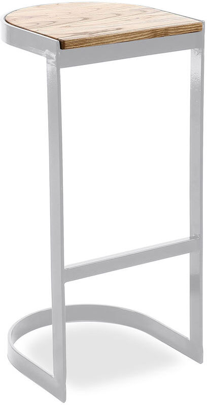 PRIVATEFLOOR Taburete industrial de metal y madera 77cm - Lia Gris claro PRIVATEFLOOR Taburete industrial de metal y madera 77cm - Lia Gris claro