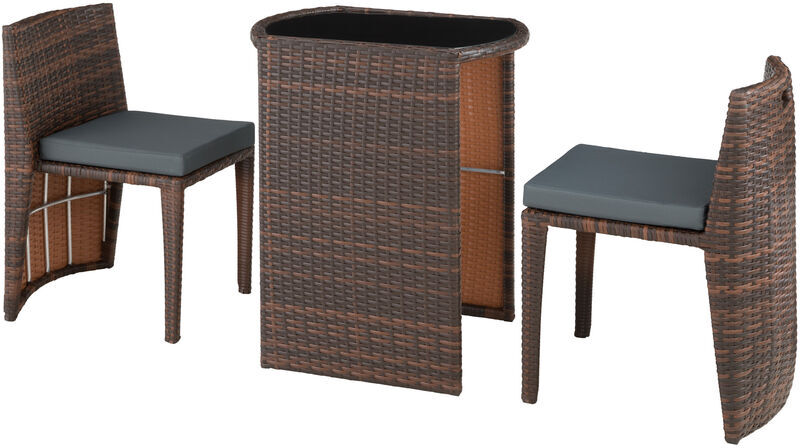 Tectake - Conjunto de ratán Bistró Hamburgo - mueble de exterior de Tectake - Conjunto de ratán Bistró Hamburgo - mueble de exterior de