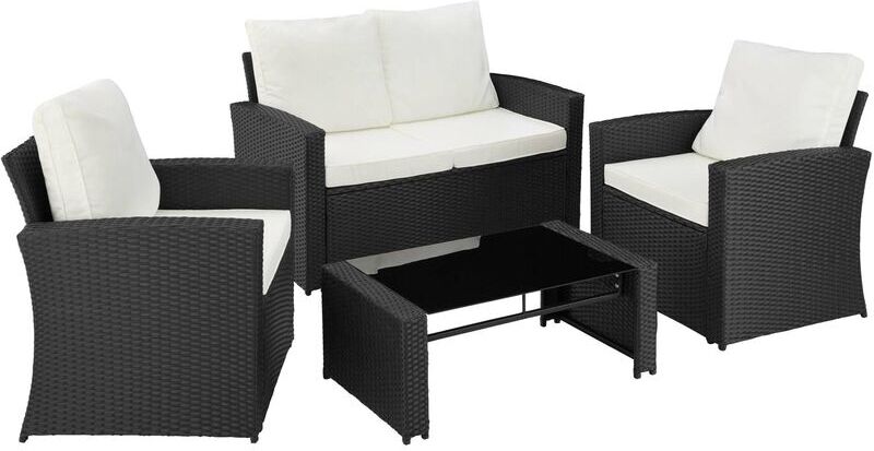 TECTAKE Conjunto de ratán Lucca - mueble de exterior de poli ratán, muebles de TECTAKE Conjunto de ratán Lucca - mueble de exterior de poli ratán, muebles de