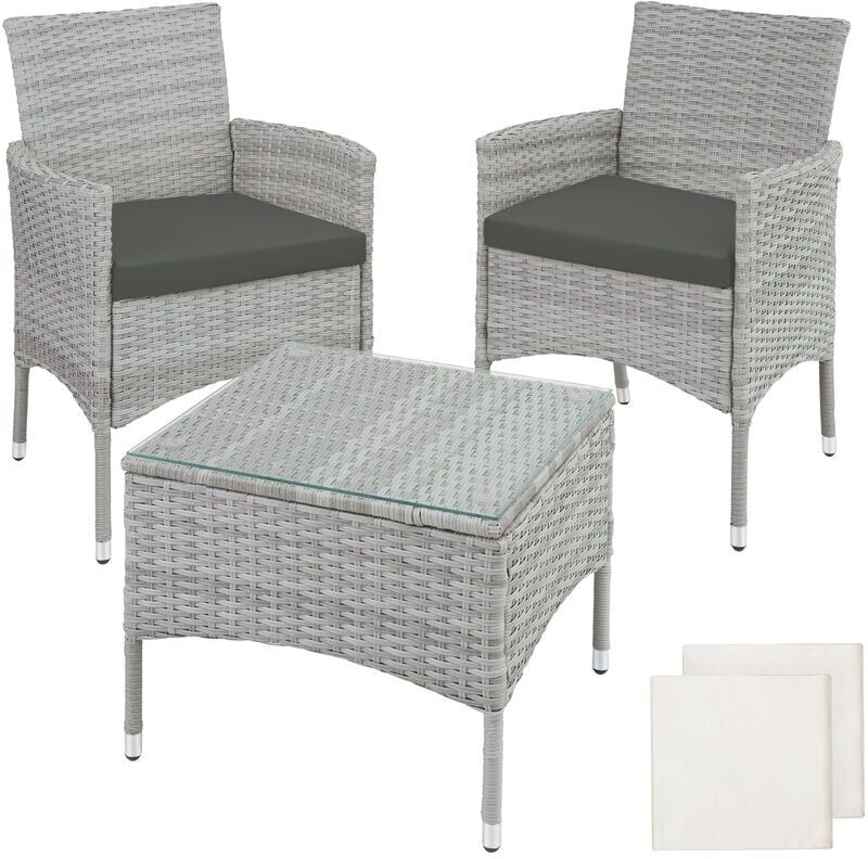 TECTAKE Conjunto de ratán Luzern - mueble de exterior de poli ratán, muebles de TECTAKE Conjunto de ratán Luzern - mueble de exterior de poli ratán, muebles de