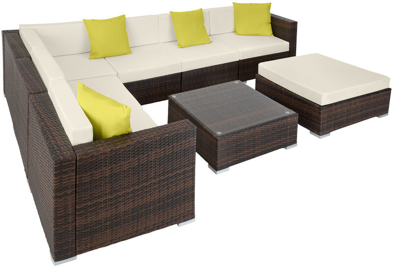 Tectake - Conjunto de ratán Marbella, variante 2 - mueble de exterior Tectake - Conjunto de ratán Marbella, variante 2 - mueble de exterior