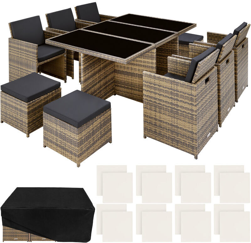 Tectake - Conjunto de ratán sintético Nueva York, variante 2 - mueble Tectake - Conjunto de ratán sintético Nueva York, variante 2 - mueble