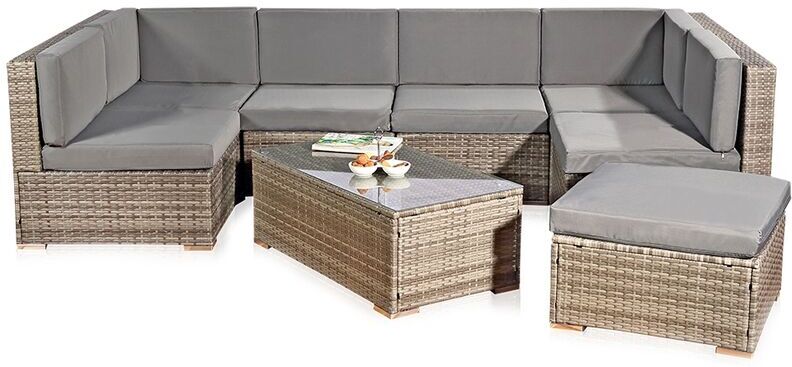 MUCOLA Conjunto de asientos de jardín Terraza muebles de salón de ratán MUCOLA Conjunto de asientos de jardín Terraza muebles de salón de ratán