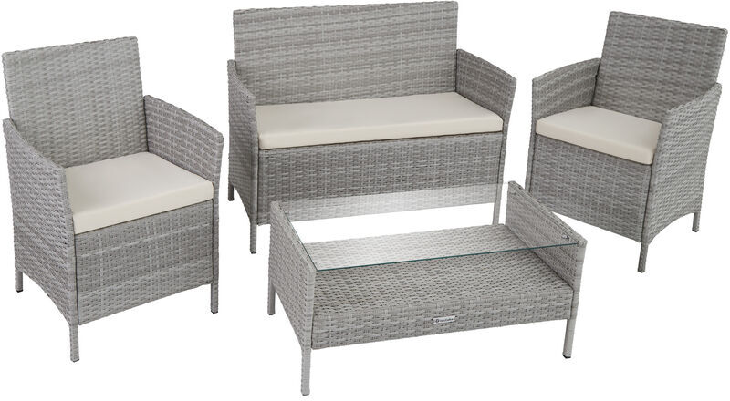 Tectake - Juego de Jardín de ratán sintético Madeira - mueble de Tectake - Juego de Jardín de ratán sintético Madeira - mueble de