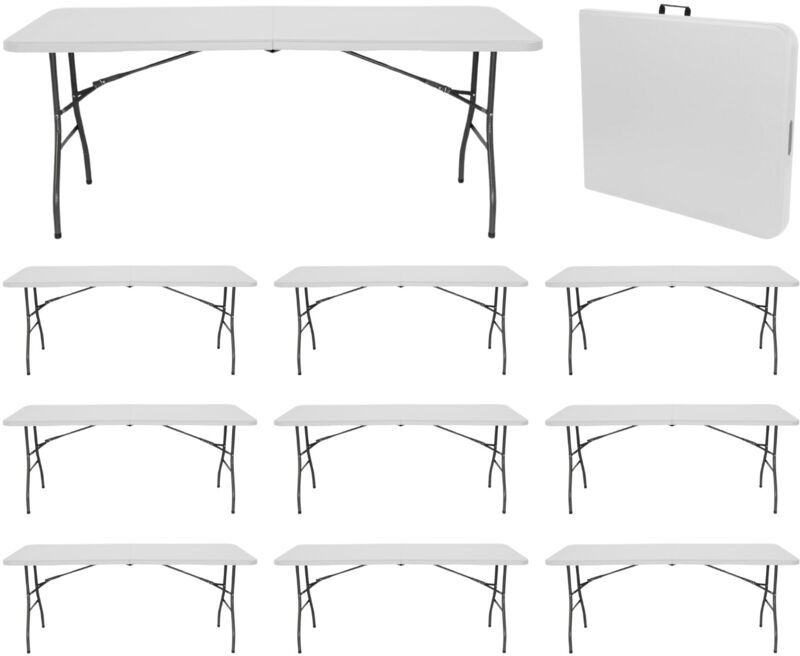 ORION91 MegaPack 10 Mesas Plegables 180cm Rectangulares Blanca Catering GH91 ORION91 MegaPack 10 Mesas Plegables 180cm Rectangulares Blanca Catering GH91
