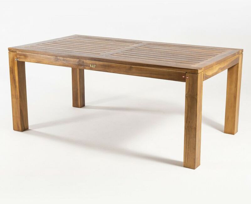 EDENJARDIN Mesa de teca para exterior de 180 cm largo  Rectangular   Madera teca EDENJARDIN Mesa de teca para exterior de 180 cm largo  Rectangular   Madera teca
